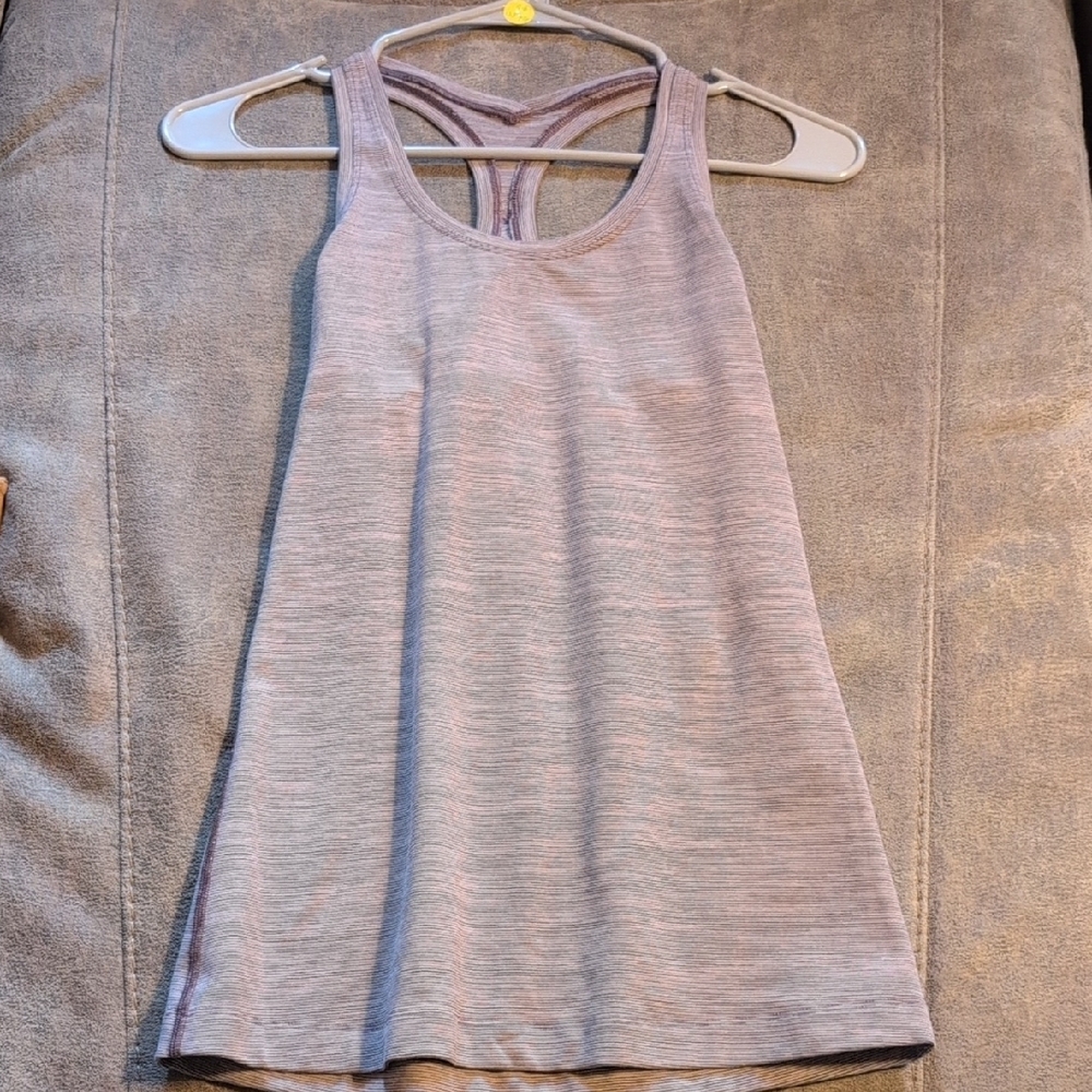 Lululemon Heathered Striped Purple Racerback Tank